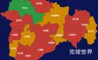 echarts临夏回族自治州永靖县geoJson地图定义颜色实例代码